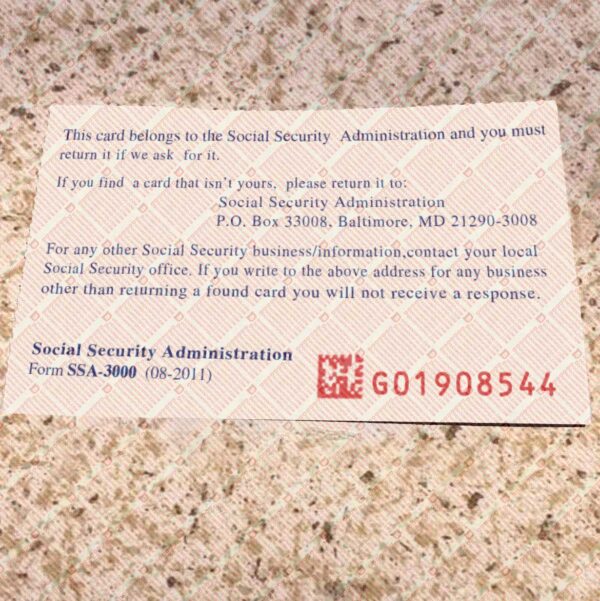 Social Security Card on pant - Image 3