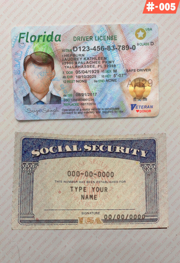 Social Security Card and Drivers License PSD