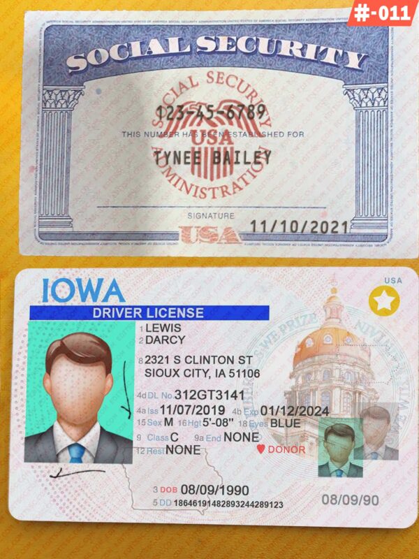Drivers License and Template Social Security Card