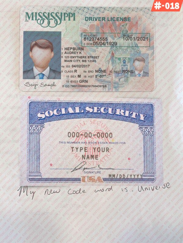 Drivers License and SSN Card Template