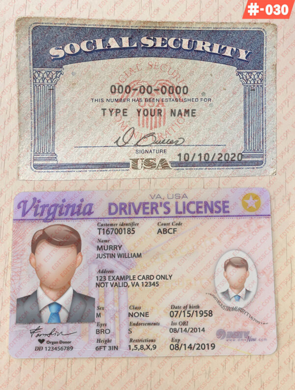 SSN Card and Drivers License PSD