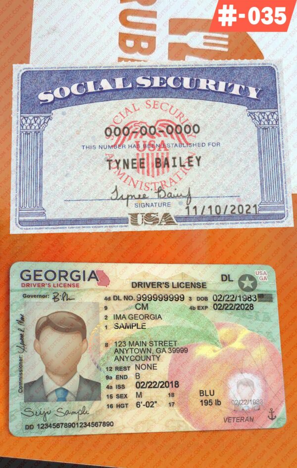 Editable SSN Card and Drivers License Template