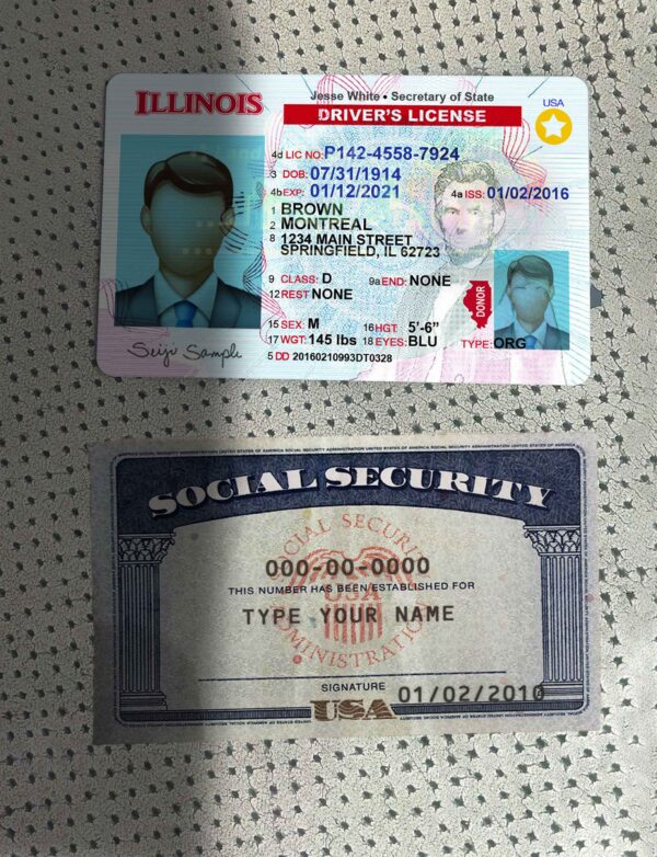 Editable SSN Card and Drivers License PSD Template