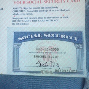 Blank Social Security Template