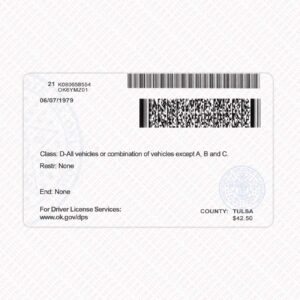 Alternative view of Oklahoma Driver License Template PSD 2026