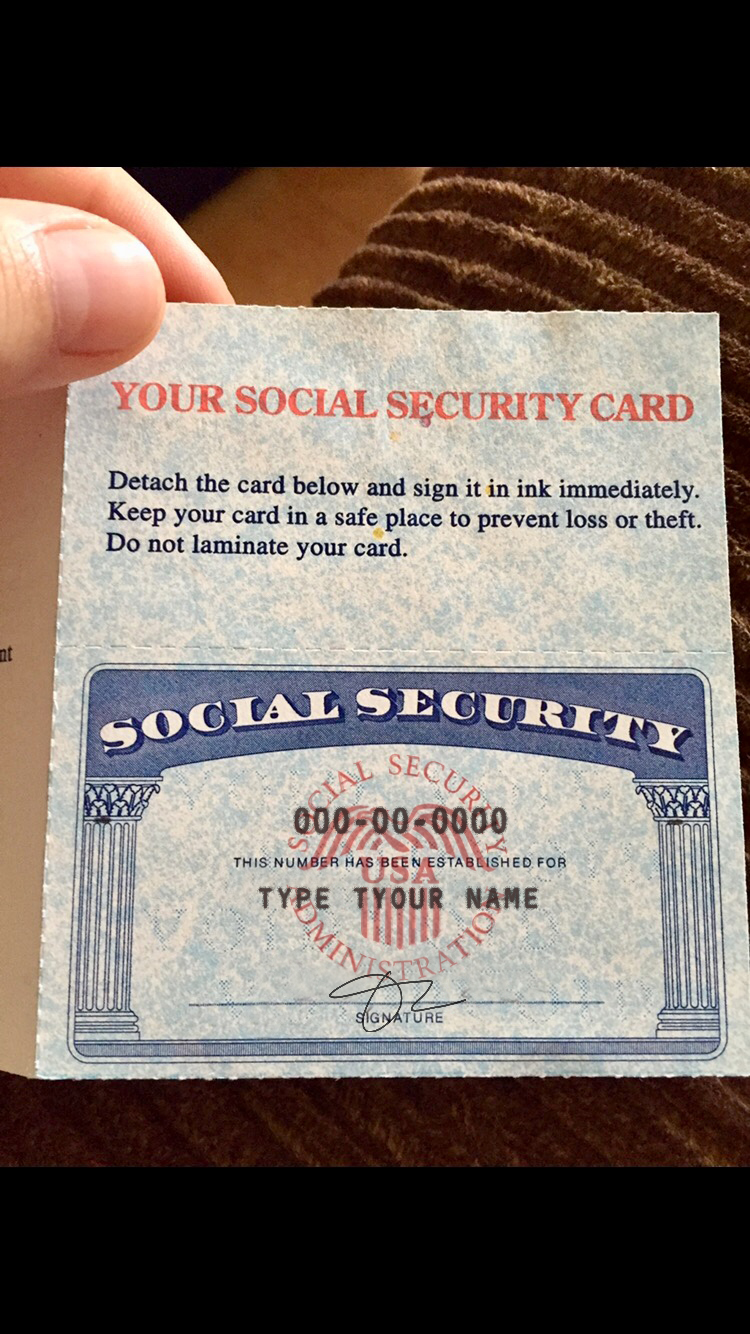 Printable Blank Social Security Card Template