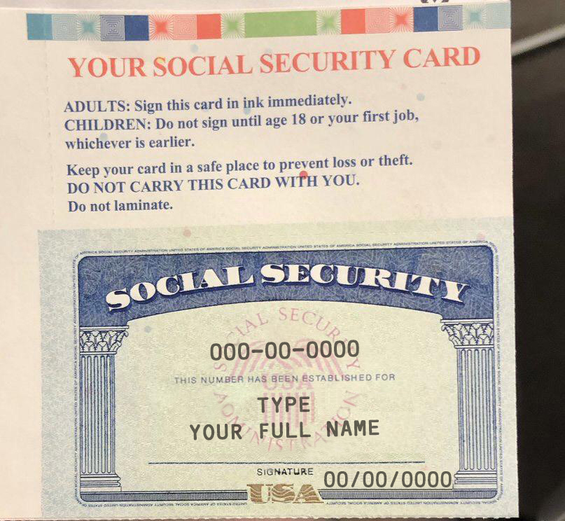 Blank Digital SSN Card PDF