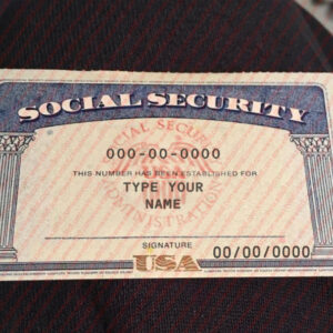 Blank Social Security card template PDF preview with empty personal fields