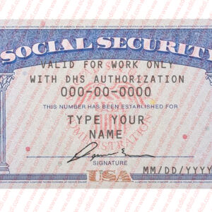 Oklahoma Social Security Card Template