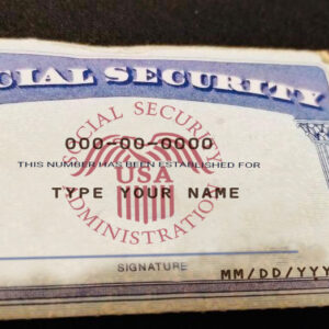 Tennessee Social Security Card Template
