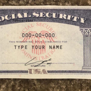 Texas Social Security Card Template