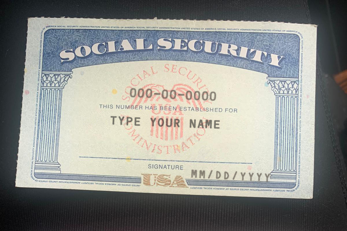 Minnesota Social Security Card Template