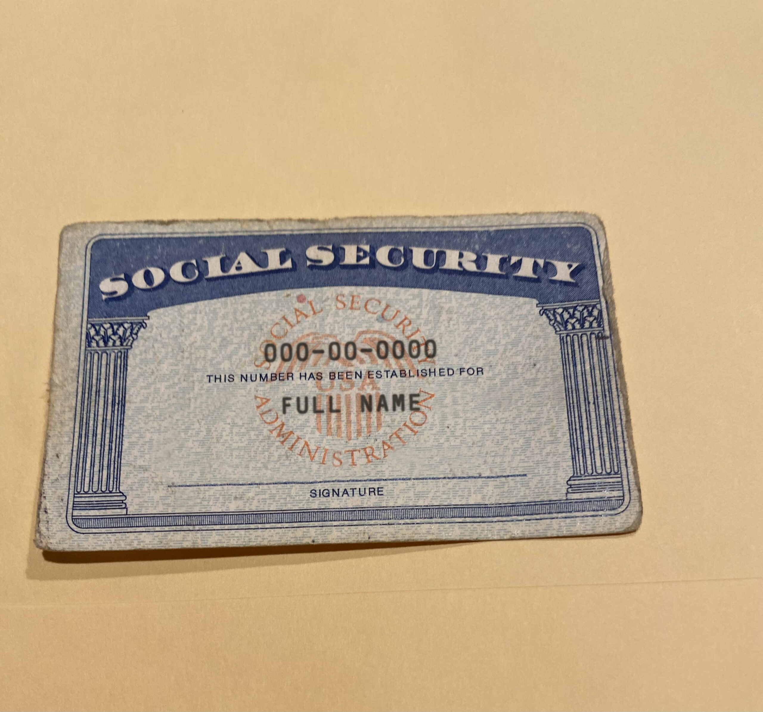 Kentucky Social Security Card Template