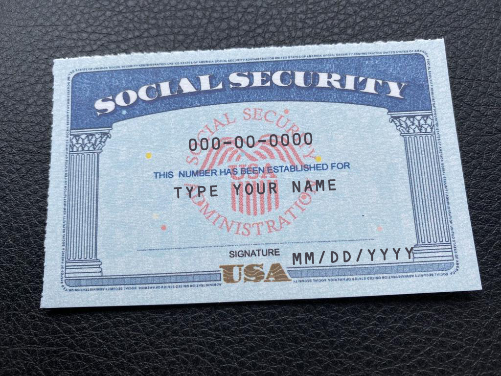 Louisiana Social Security Card Template