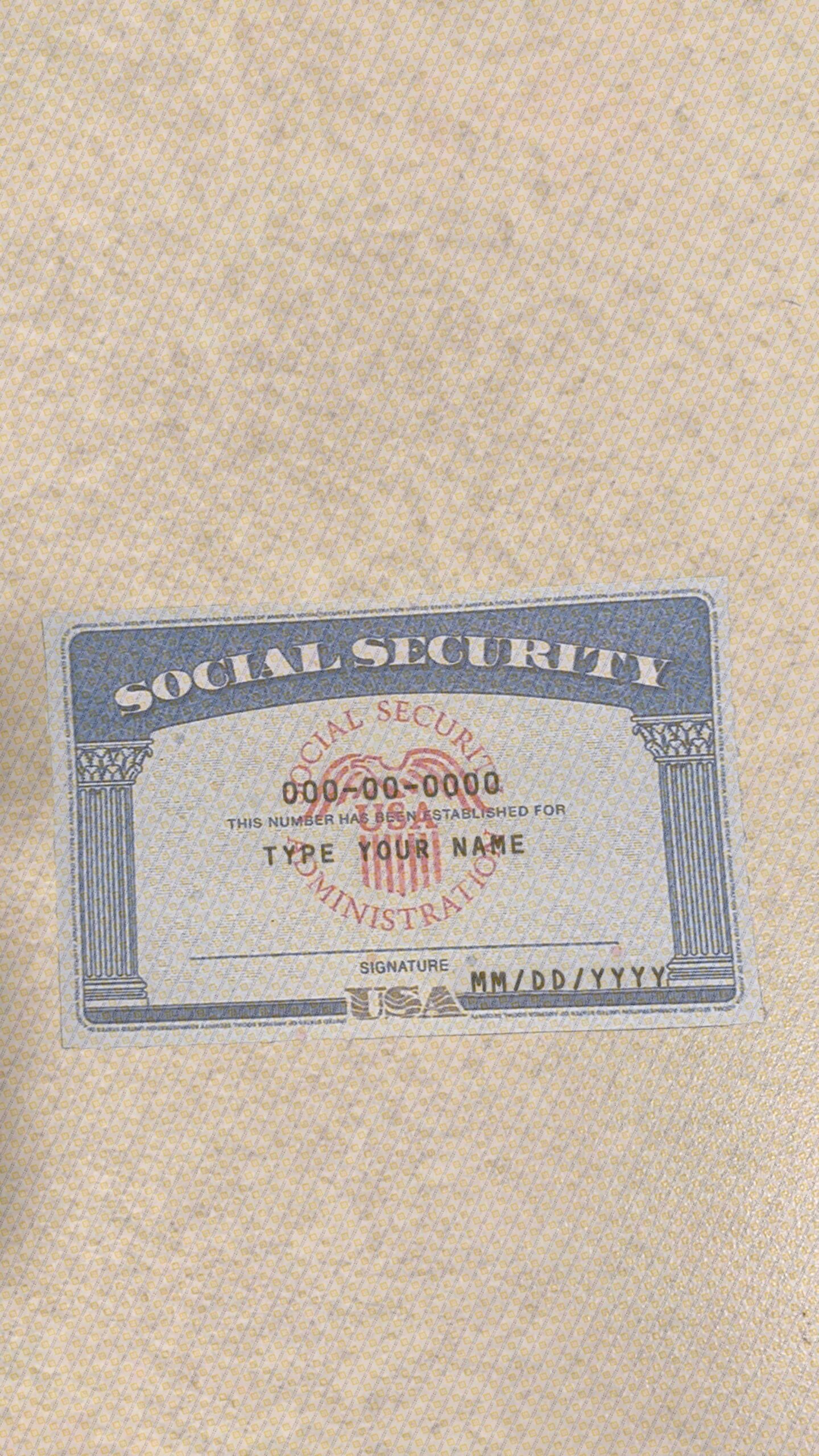 Blank Social Security Card Template Editable