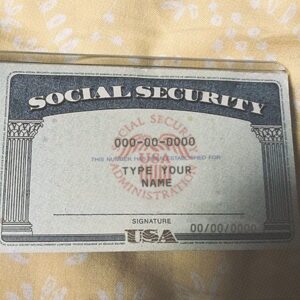 Digital SSN Card PSD Template