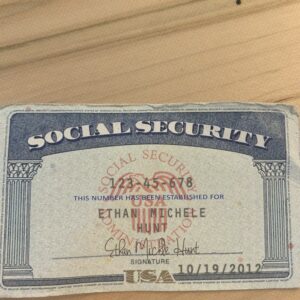 USA Social Security Template Back