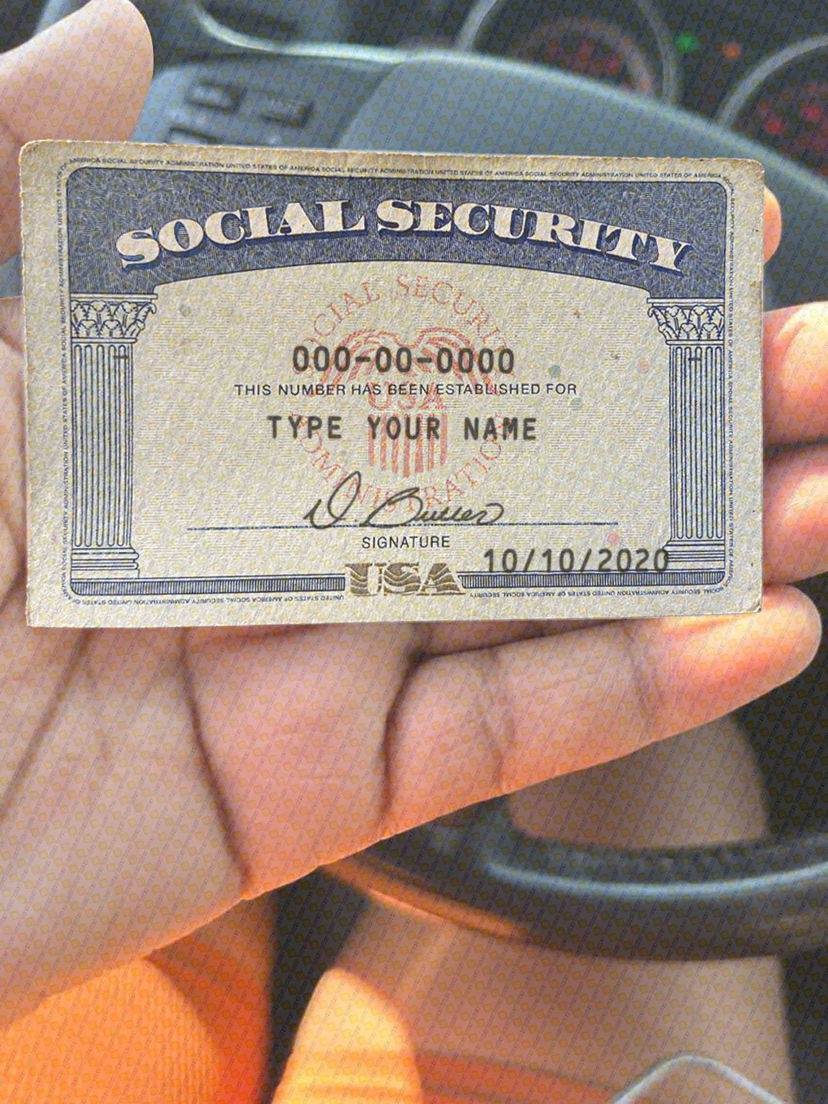 USA Social Security Card Template 2025