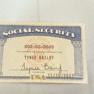 Oregon Social Security Card Template