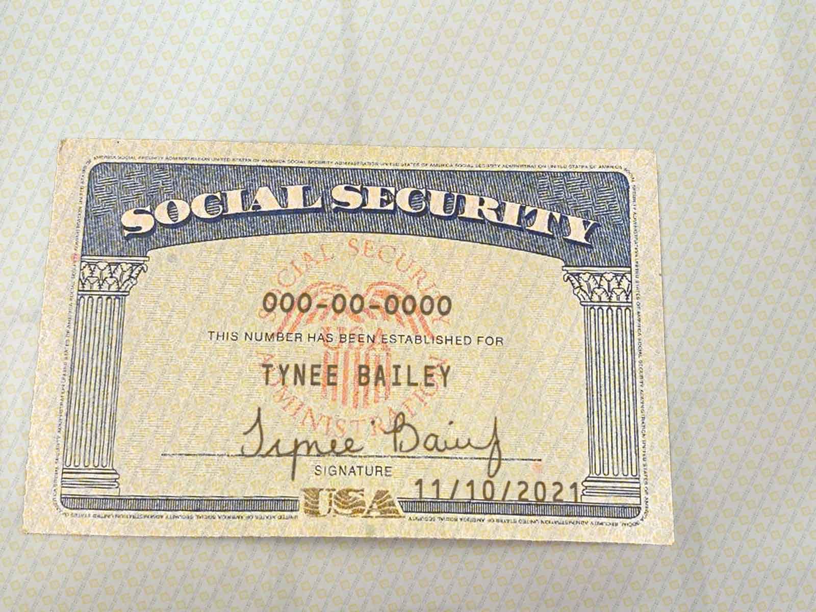 Oregon Social Security Card Template