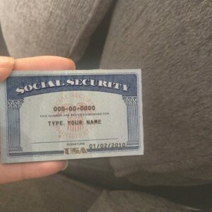 Vermont Social Security Card Template