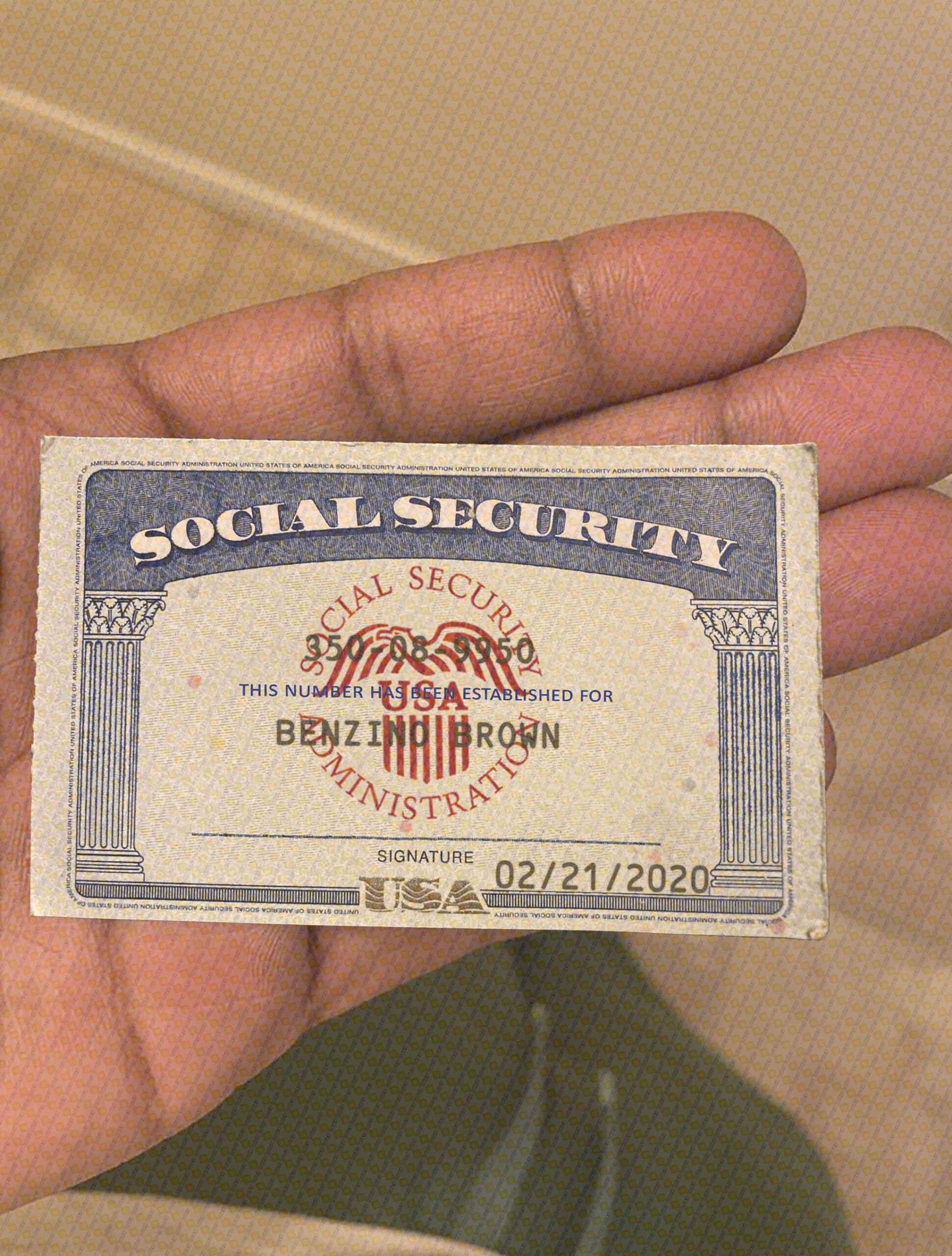 Social Security Template With Background