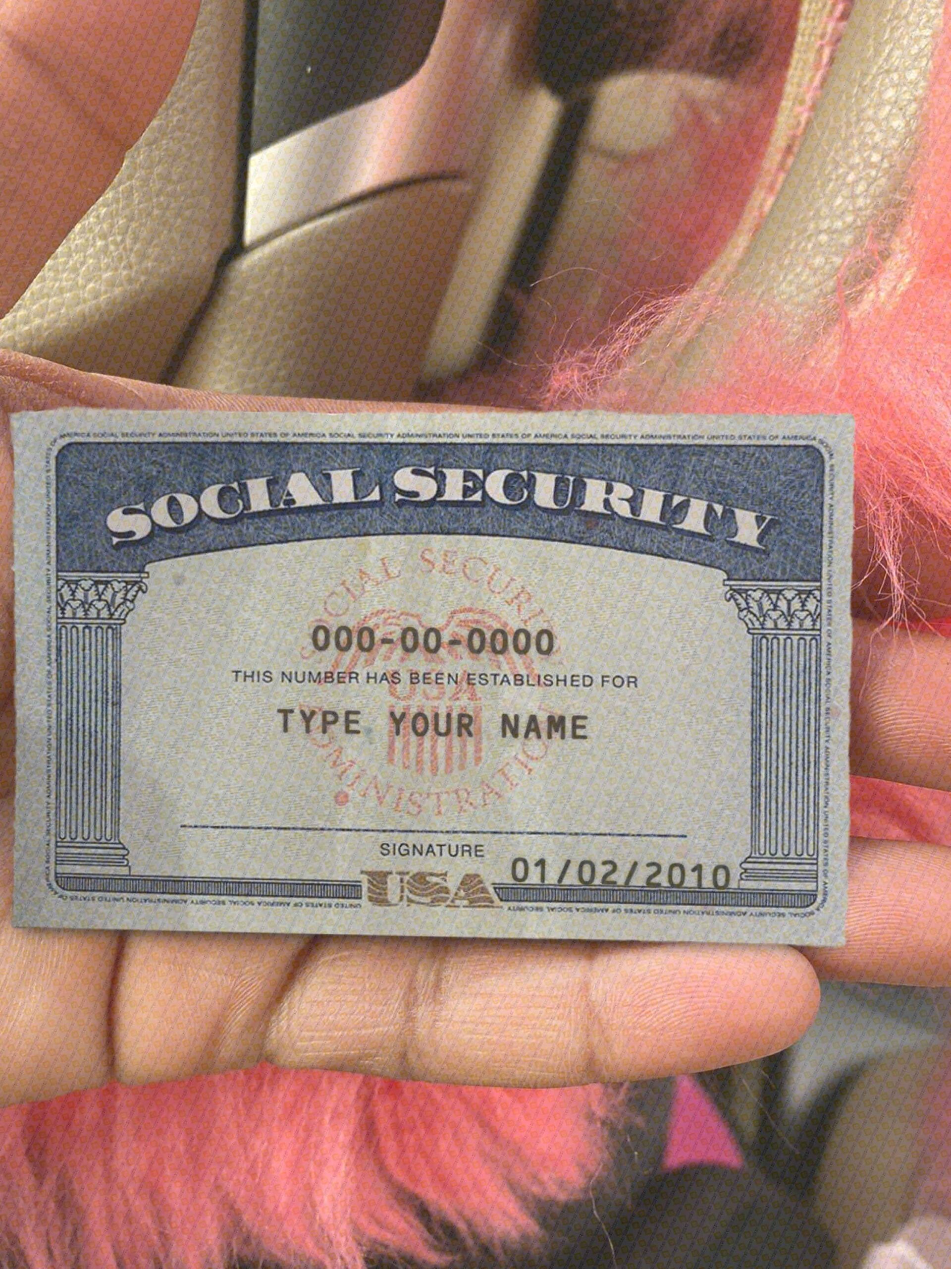 Indiana Social Security Card Template