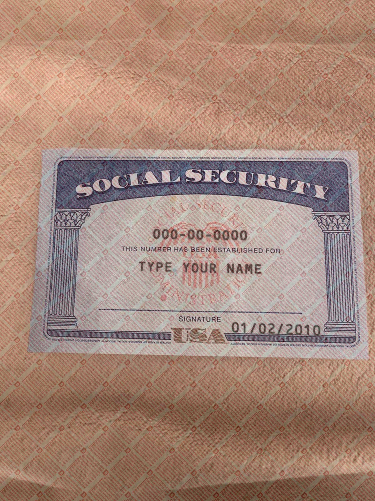 Andalusia Social Security Card Template