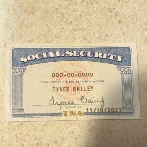 Free Download Social Security Card Template On The Table