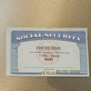 Texas Social Security Card PSD