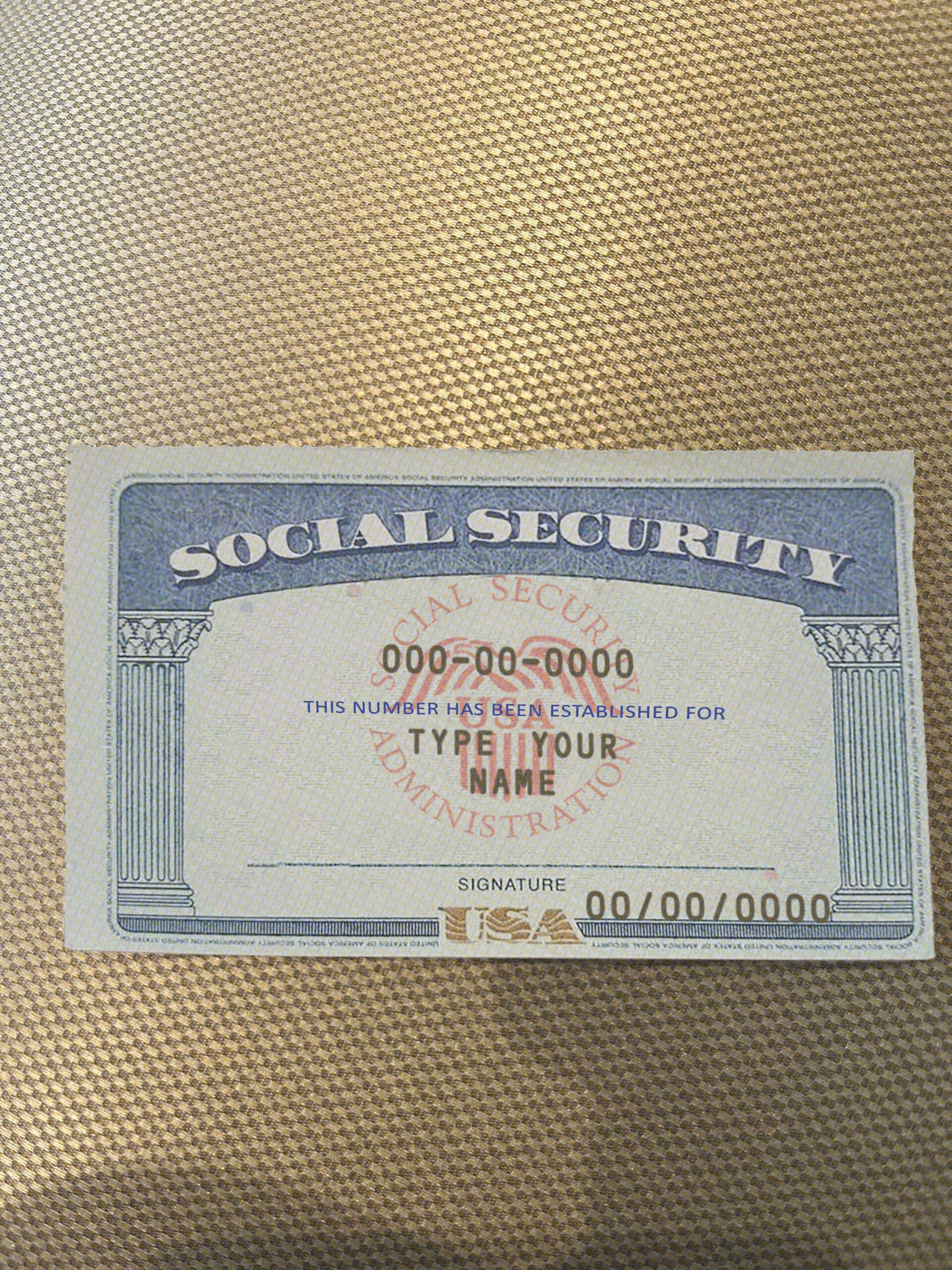 Texas Social Security Card PSD