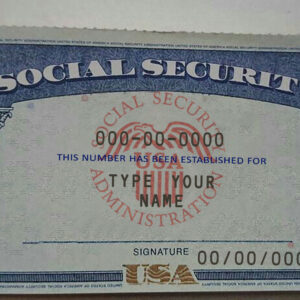 Editable SSN Template Front Back Side