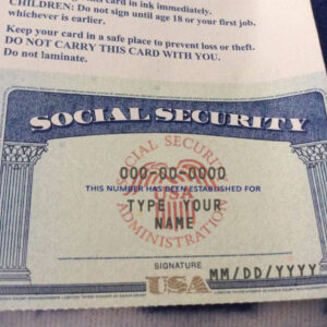 Social Security Card Template USA