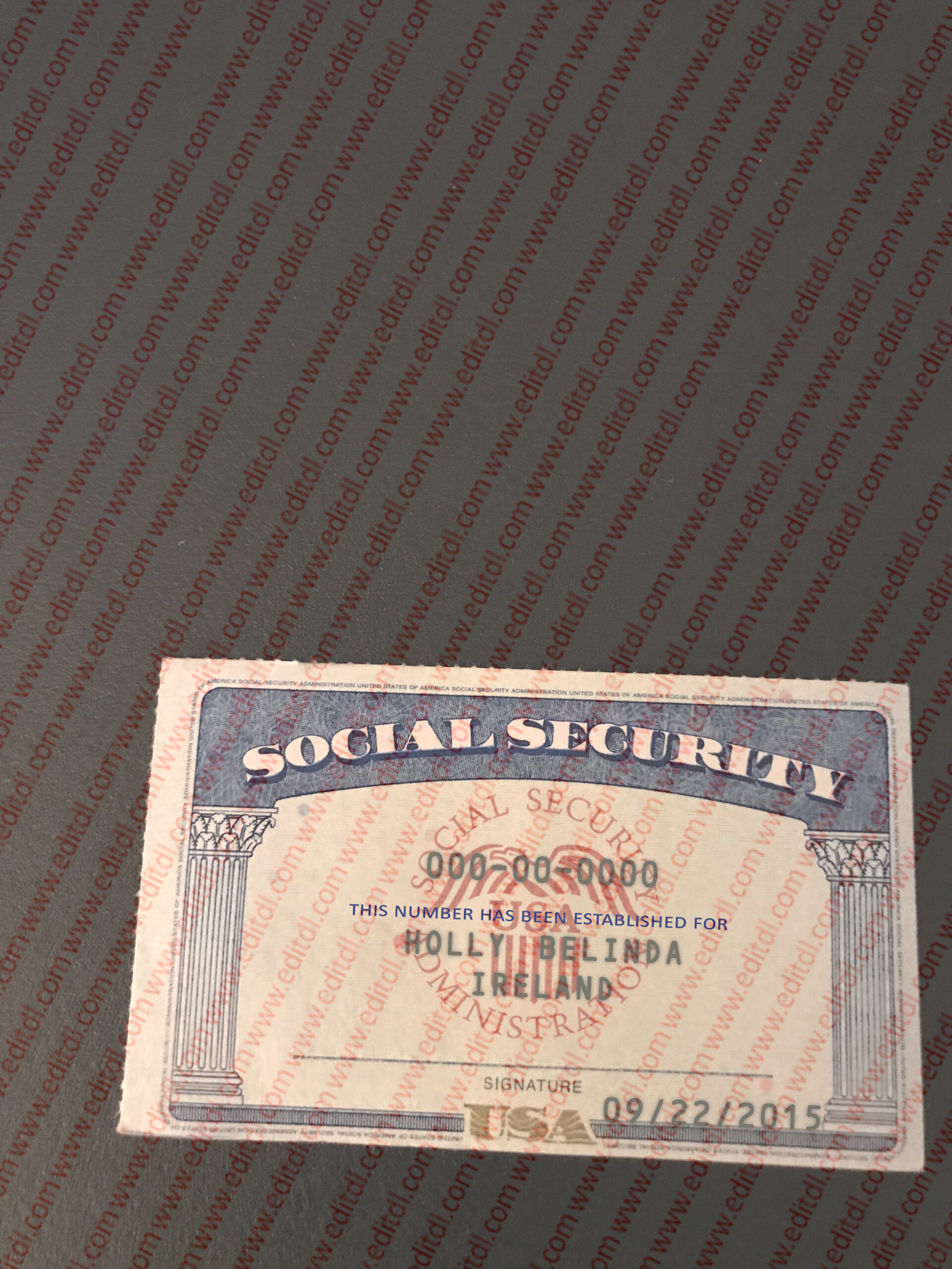 Social Security Card Template Photoshop