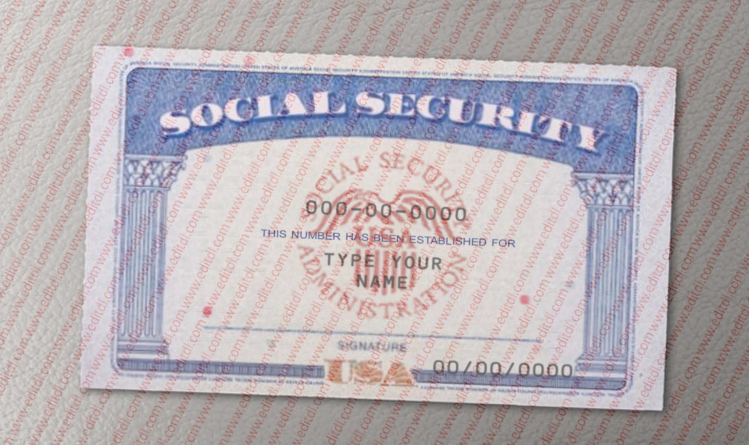 Social Security Card Template Back Side