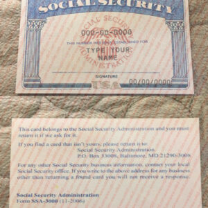 Wisconsin Social Security Card Template