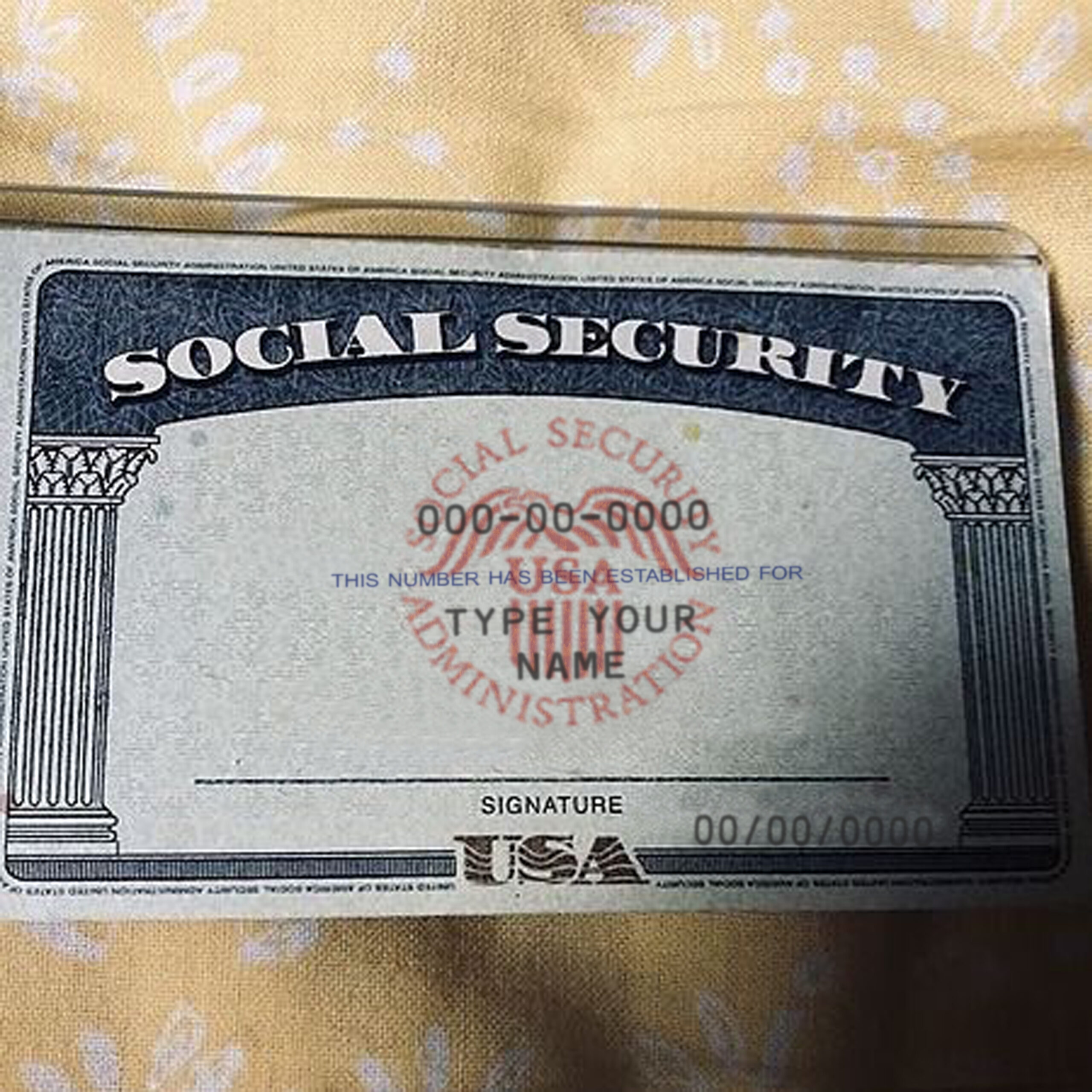 Social Security Card PSD Template