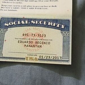 Alexander Social Security Card Template