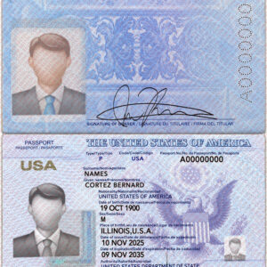 USA New Passport Template