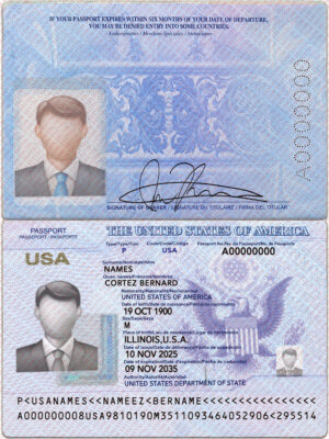 USA New Passport Template